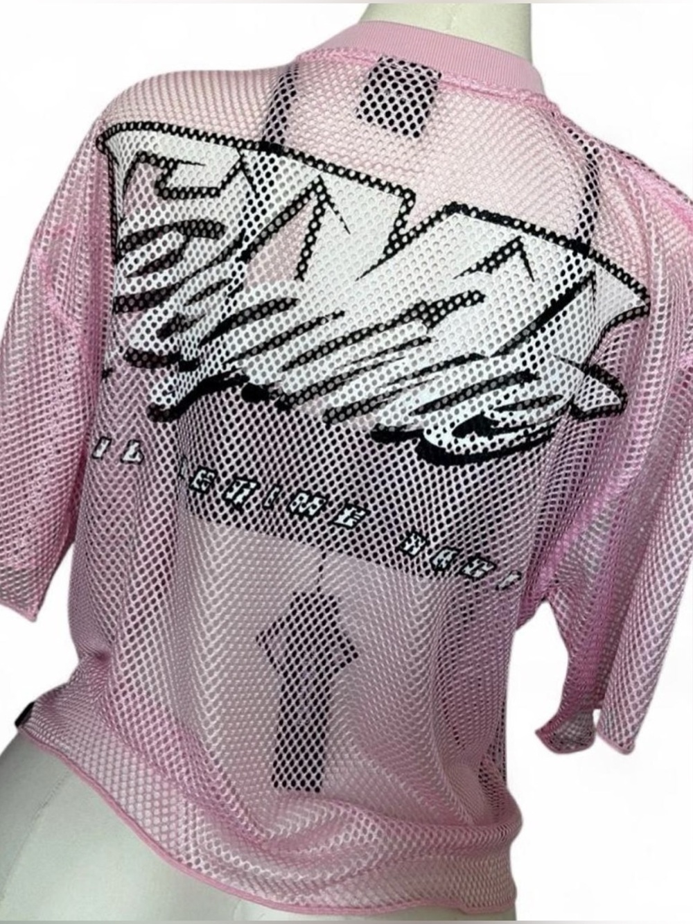 Civil Regime- Floral Chaos Hell Week Mesh Jersey in PINK -MED-NWT